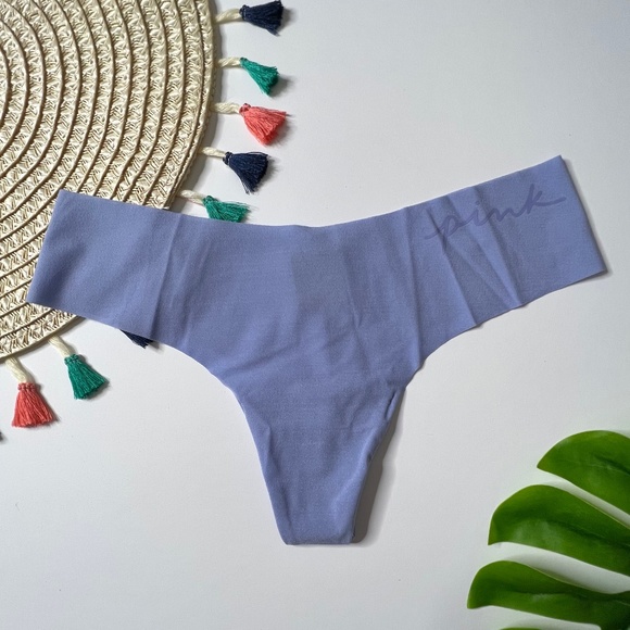 PINK Victoria's Secret Other - Victoria’s Secret No Show Thong Panty Periwinkle w Graphic  Medium NEW